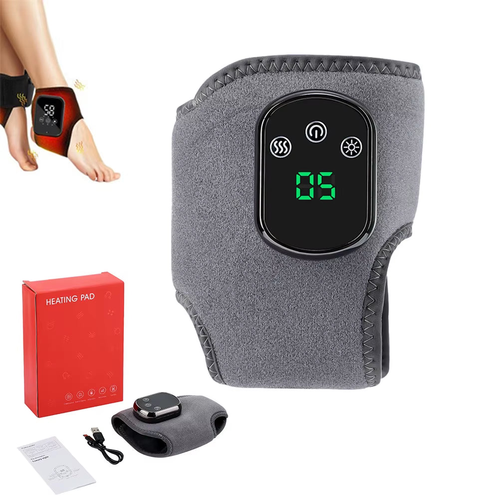 Electric Foot Ankle Massager 3 Mode Vibration 5 Level Hot Compress Massage Ankle Brace Protector Plantar Fascia Leg Muscle Relax