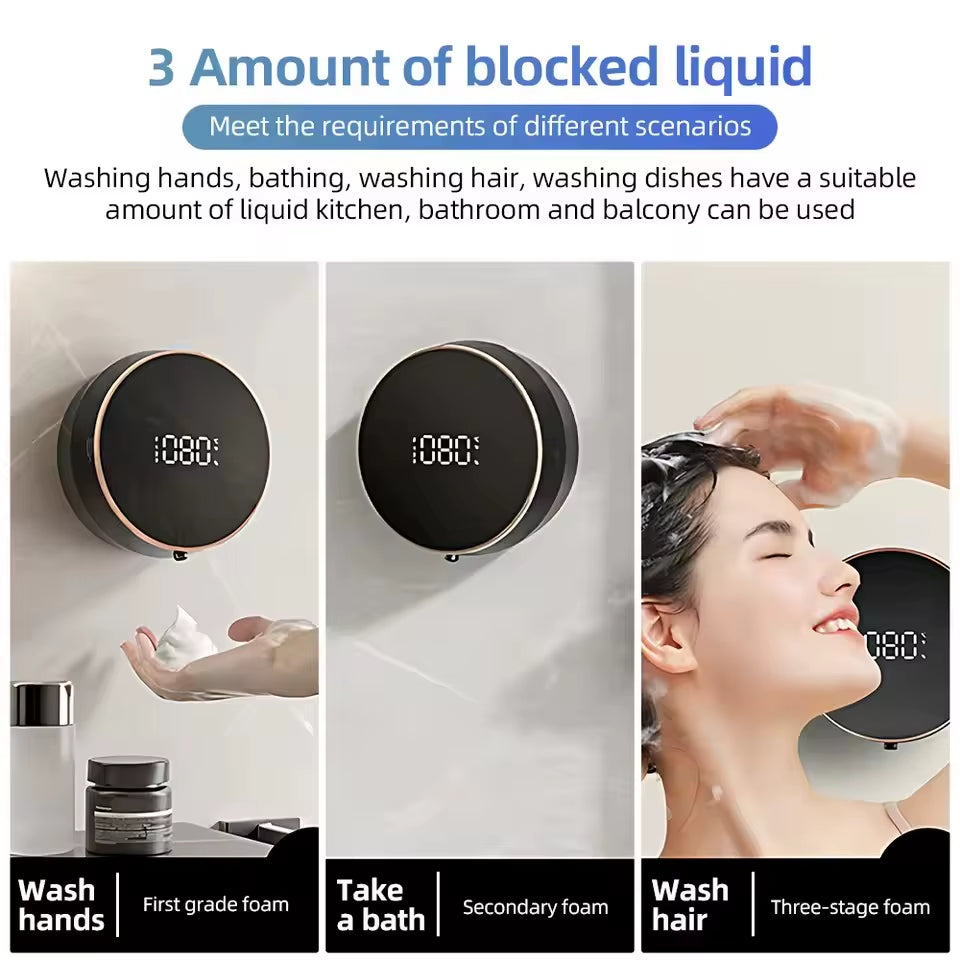 300ML Wall-Mounted Intelligent Induction USB Rechargeable Round Automatic Soap Dispenser Touchless Infrared Hand Washing Machine