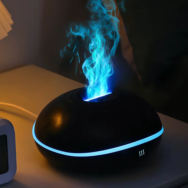 High Quality Aroma Diffuser Essential Oil Lamp 200ml USB Portable Air Humidifier with Color Flame Night Light