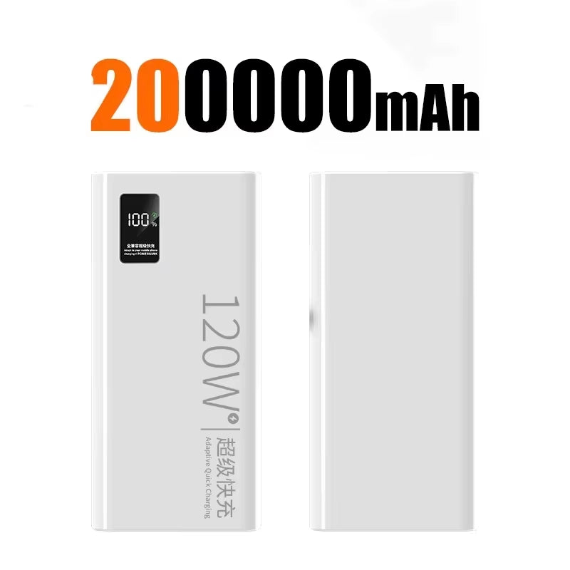120W Super Fast Power Bank 20000mAh Charging Large Capacity Battery Charging Portable Powerbank For Samsung Huawei