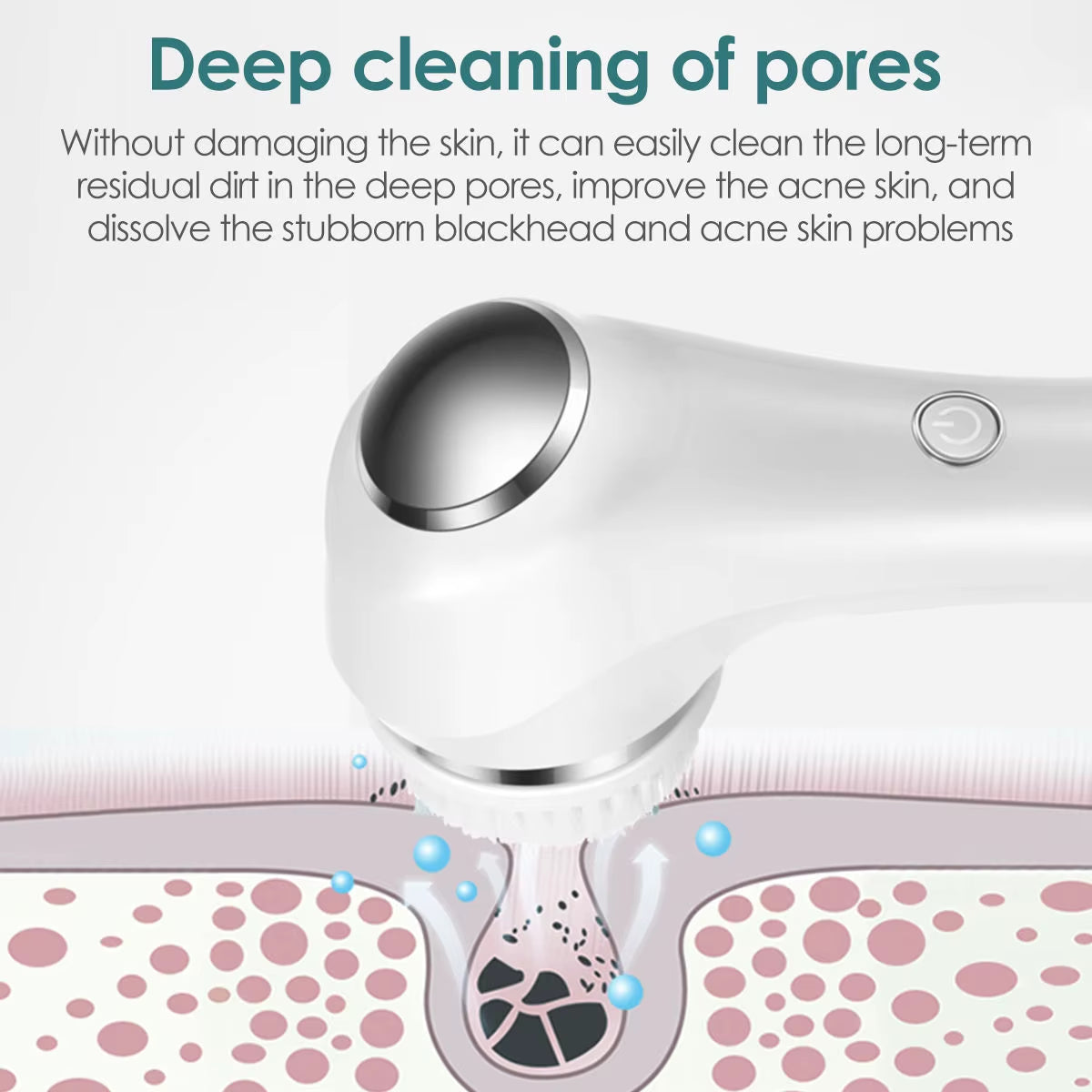 Face Scrubber Sonic Facial Cleansing Brush with 5 Interchangeable Brush Head IPX7 Waterproof Wireless Rechargeable for Massaging