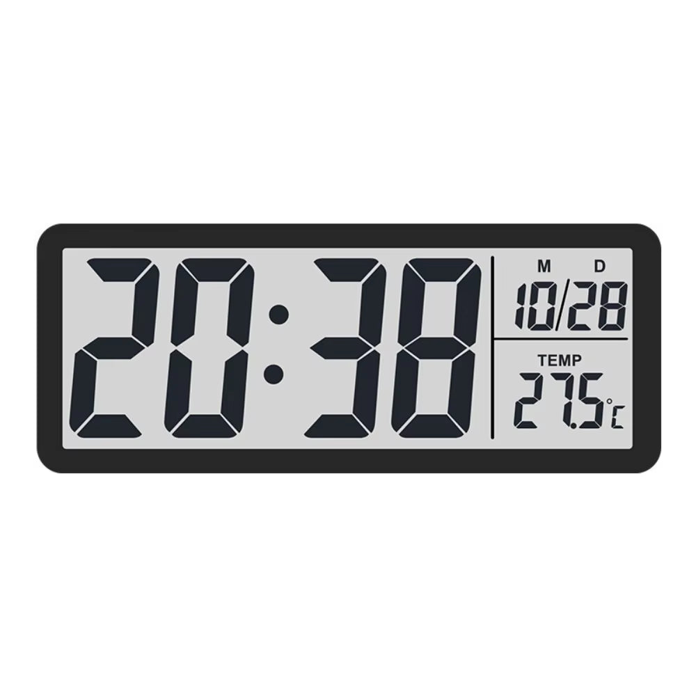 Large Screen LCD Digital Wall Clock Humidity Temperature Electronic Clock 12/24H Format Date Week Display Desktop Clock Bedroom
