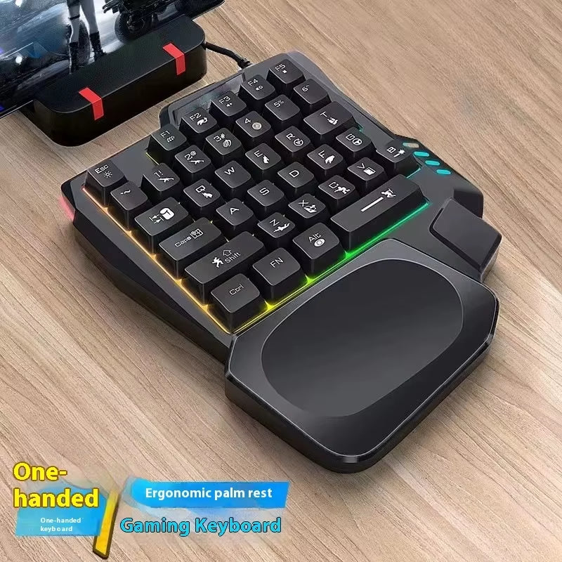 Unsharkable One-handed keyboard mechanical feel Chicken Throne keyboard and mouse set mobile game Peace Elite peripherals