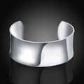 High quality 925 sterling Silver Smooth wide bangles cuff Bracelet for Women Fashion wedding accessories Party Gift Jewelry
