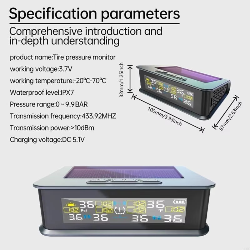 2025 New Tall Accuracy TPMS Trailer Tire Pressure Alarm Structure with Temperature Detection