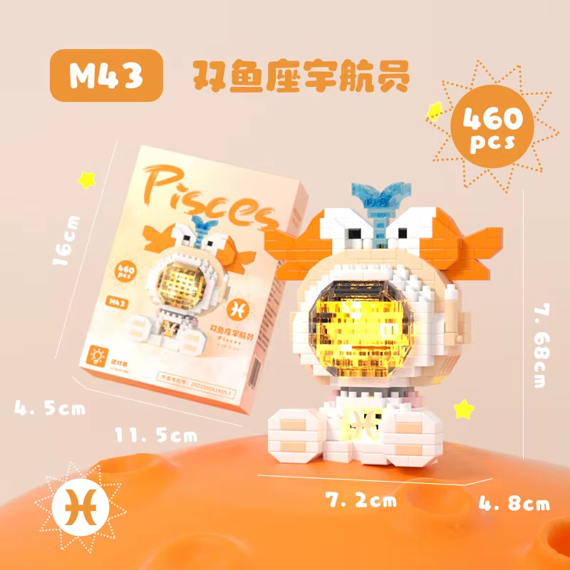 Cute Demon Twelve Constellations Astronaut Building Blocks Pisces Capricornus Model Sagittarius Mini Brick Libra Toys For Gift