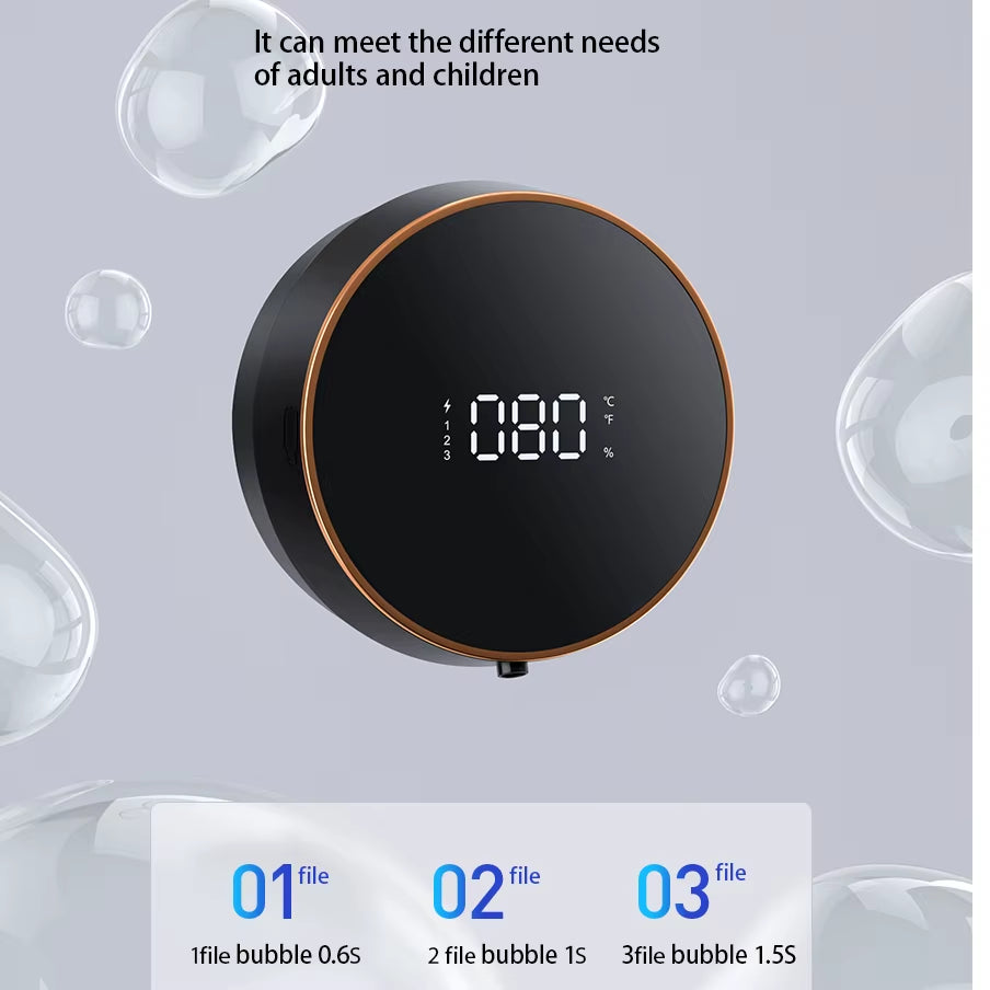 300ML Wall-Mounted Intelligent Induction USB Rechargeable Round Automatic Soap Dispenser Touchless Infrared Hand Washing Machine