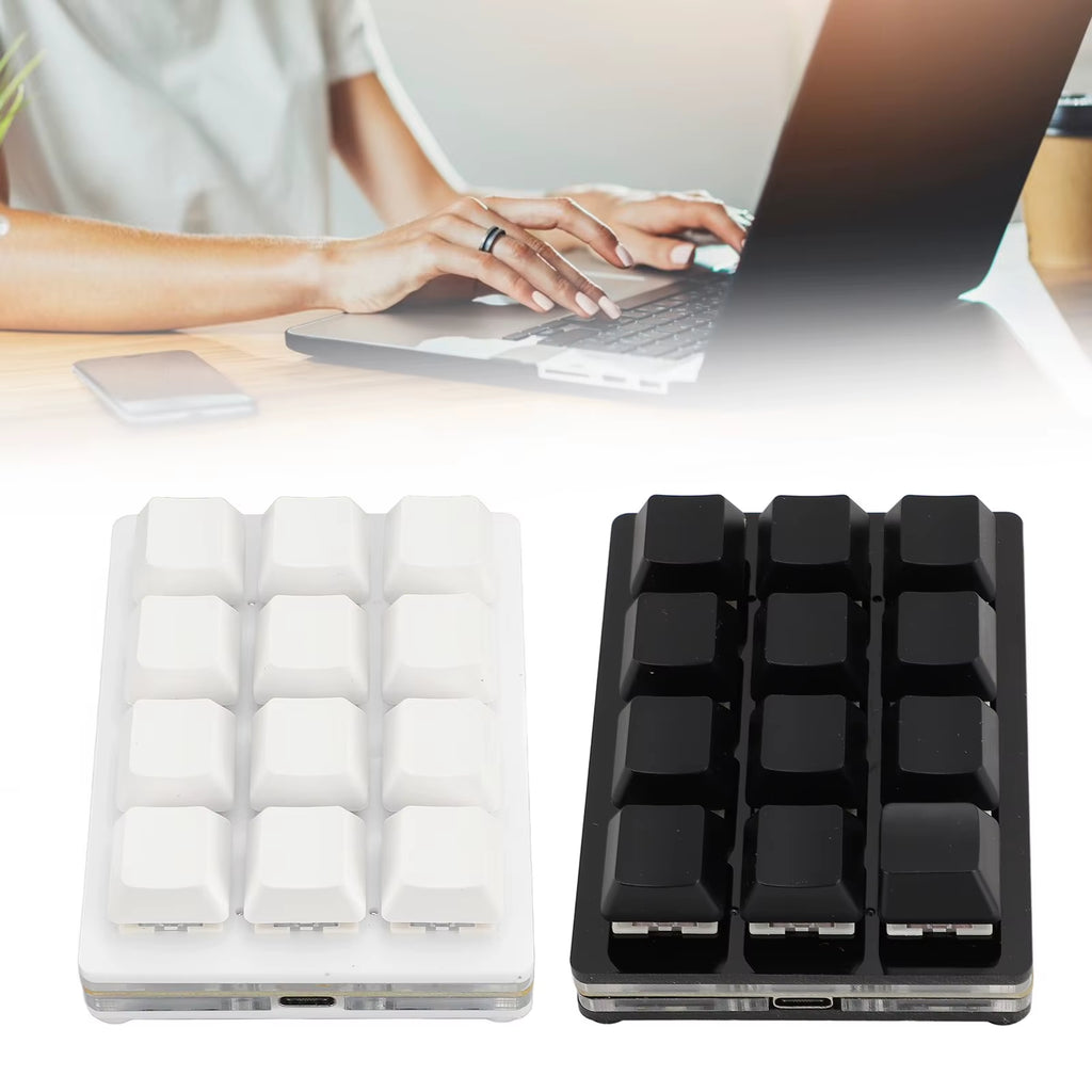 12 Key Mechanical Gaming Keyboard 12 Key Mechanical Gaming Keyboard  USB Wired RGB Red Switch Programmable Macro Keyboard