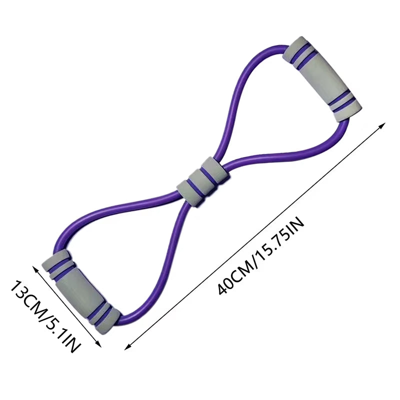 Saludea Figure 8 Resistance Band with Handles Arm Chest Expander Yoga Gym Fitness Pulling Rope Elastic 8 Word