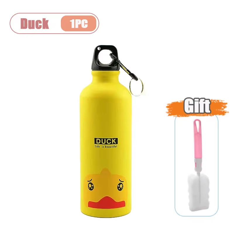 500ML Cartoon Aluminum Water Bottle Cute Animal Print  Stainless Steel Water Bottle with Lid Insulated Mug Coffee Mug