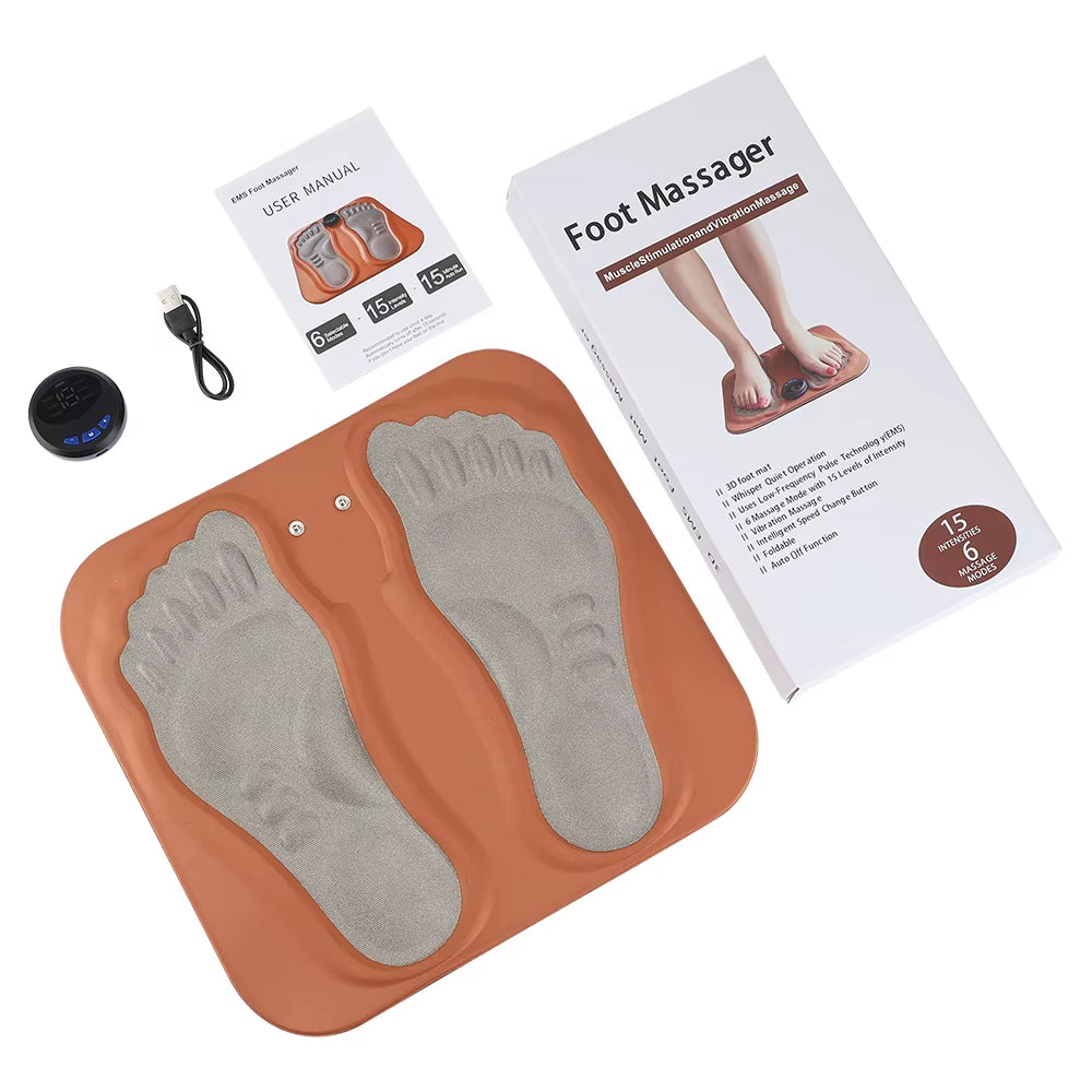 3D Smart Foot Massage Pad Feet Massager 6 Modes 15 LevelsImprove Blood Circulation Relax Muscles Slim Legs USB Charging