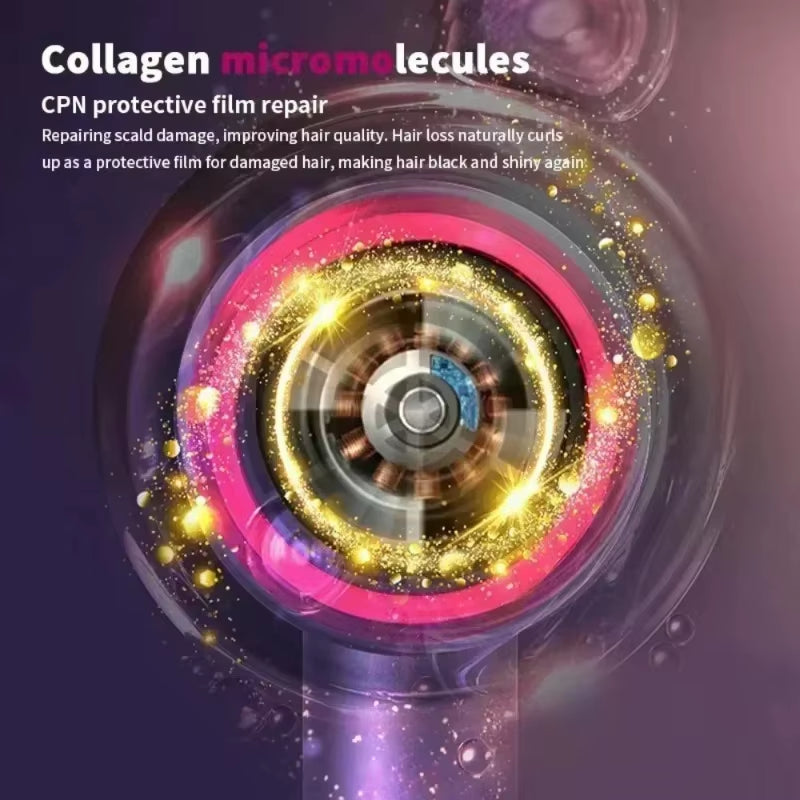 High-Speed Hair Dryer with 10M Negative Ions, Collagen, Intelligent Constant Temperature & Multi-Settings