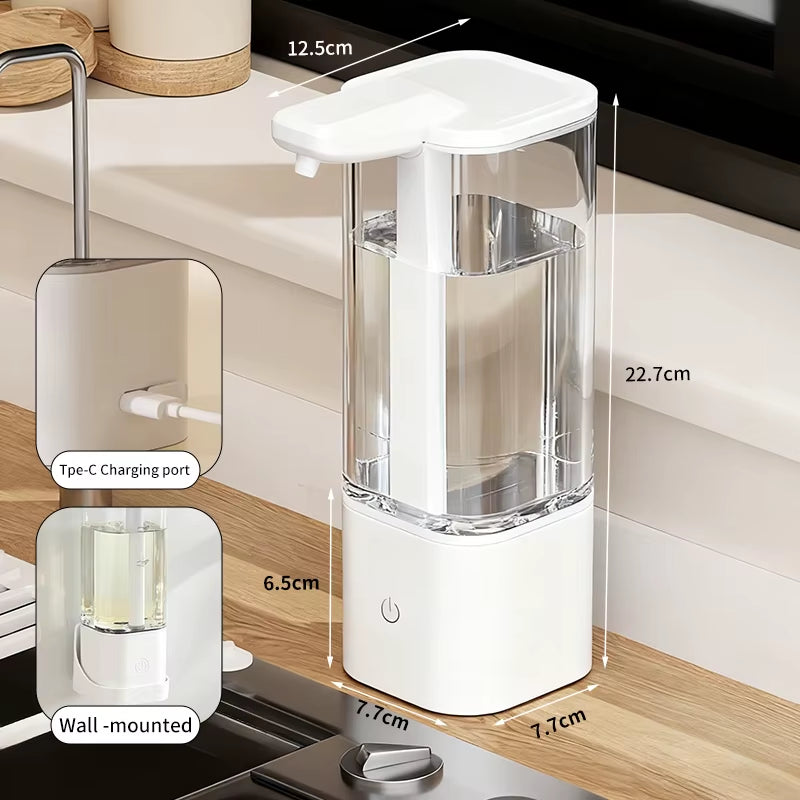 550ml Kitchen Automatic Liquid Soap Dispenser USB Rechargeable AutoSensing Touchless Hand Sanitizer Dispenser Bathroom Dispenser