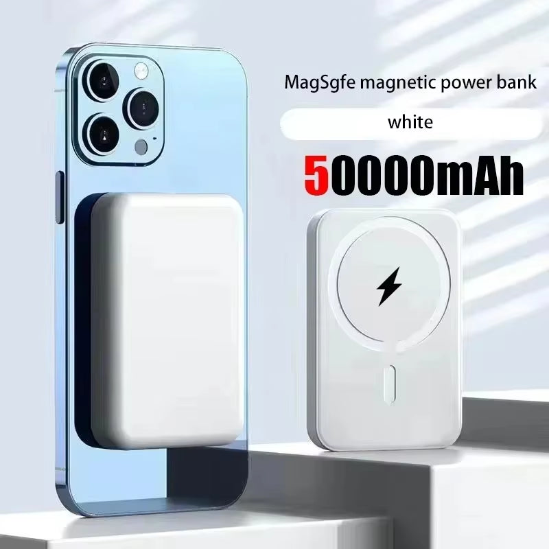 2026NEW 500000mAh Large Capacity Wireless Magnetic Power Bank Portable Battery Pack For iphone Samsung Magsafe Powerbank