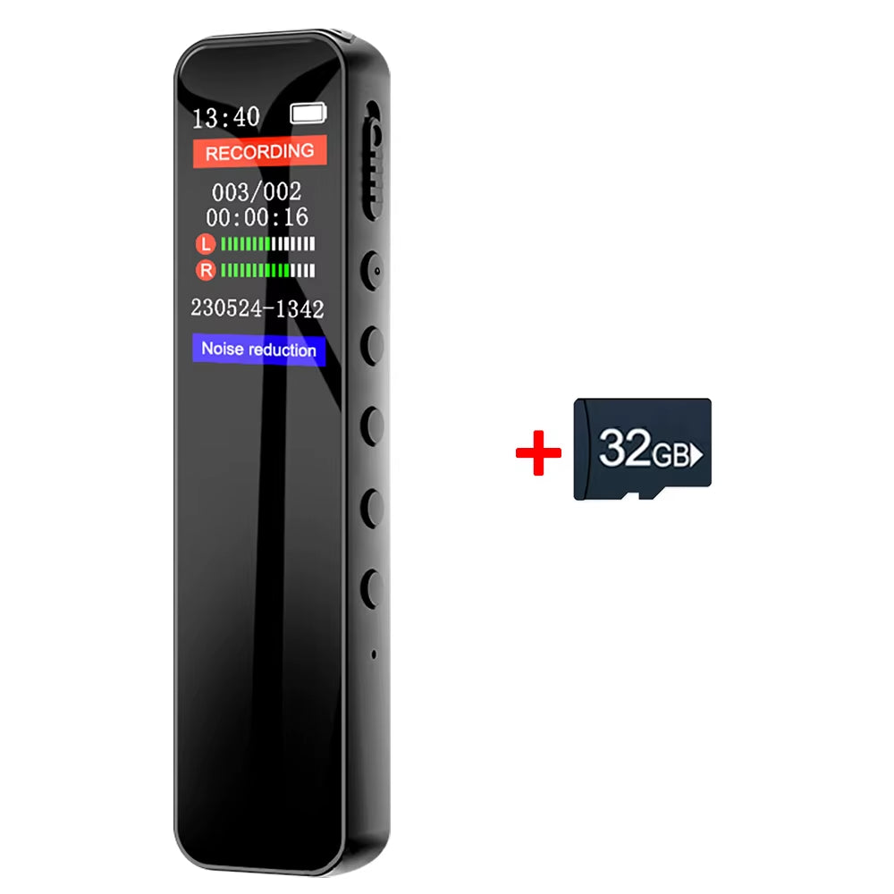 128GB Voice Activated Recorder MP3 Player 1536kbps Digital Voice Recorder Long Time Audio Recording Noise Reduction Dictaphone