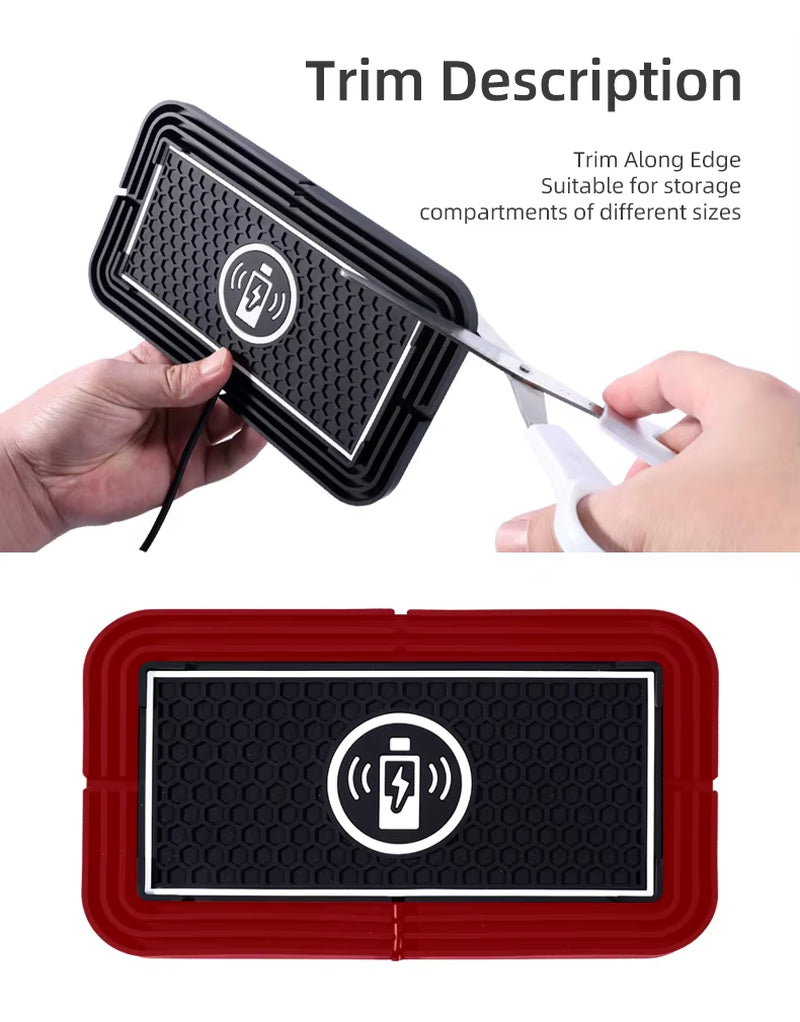 Car Wireless Charger Silicone Non-Slip Pad for iPhone16 15 14 13 12 Samsung S24 S23 Xiaomi Car Phone Fast Induction Charging Pad