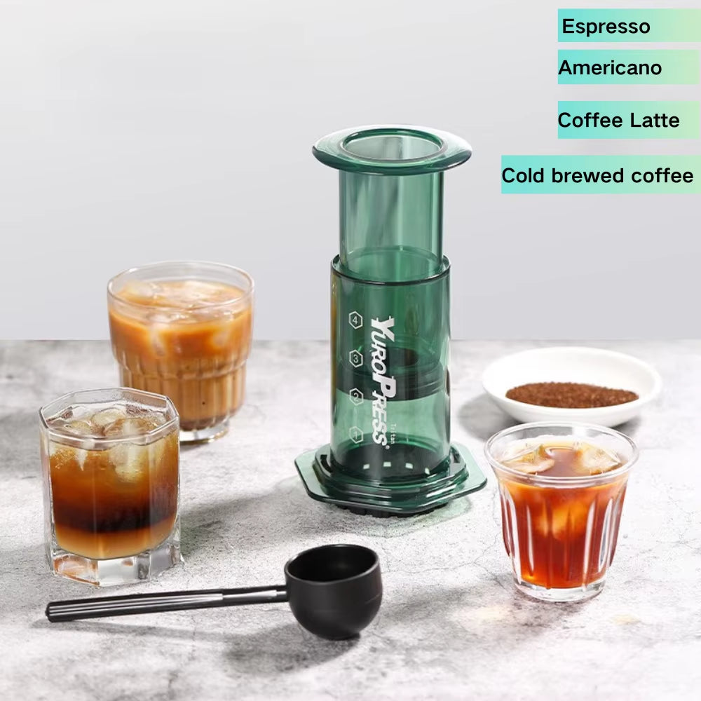Portable Espresso Coffee Machine for Car Home Camping Powder Travel Coffee Maker aero French press Hand Press,hiking Camping