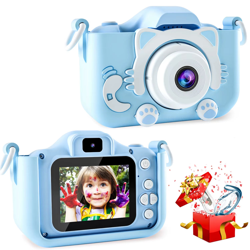 Kids Camera for Girls 1080P HD Toddlers Digital Video Record Camera for Birthday with 32GB SD Card 2 Inch IPS Screen Toy Cameras