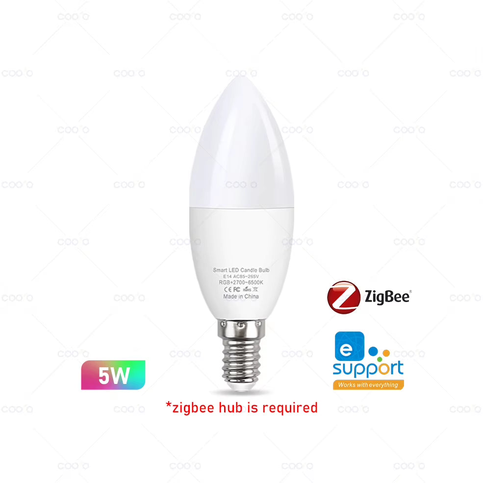 Smart WiFi Zigbee LED Light Bulb Dimmable E27 E14 GU10 RGBCW 3000-6000K LED Candle Lamp For Ewelink APP Alexa Google Home Yandex
