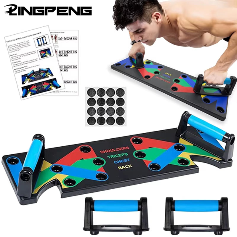 Portable Multifunctional Push-up Board Set With Handles Foldable Fitness Equipment For Chest Abdomen Arms And Back Training