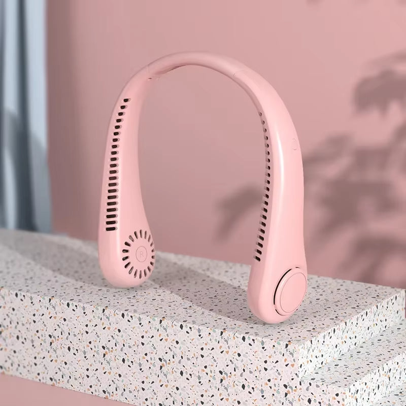 5-Speed Digital Display Neck Fan Portable Air Cooler USB Rechargeable Silent Outdoor Fan With LED Screen For Gym Office Travel