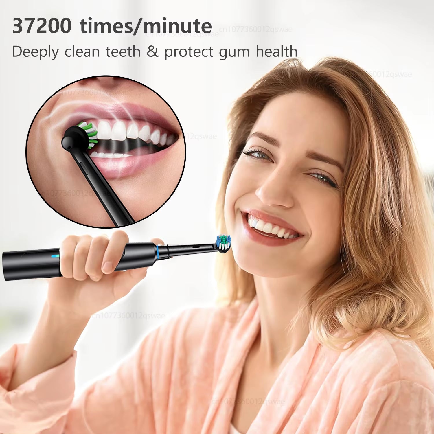 Electric Toothbrush Intelligent 5 Modes Cleaning Teeth Brush Waterproof Rotary Electric Toothbrush with 8 Brush Head