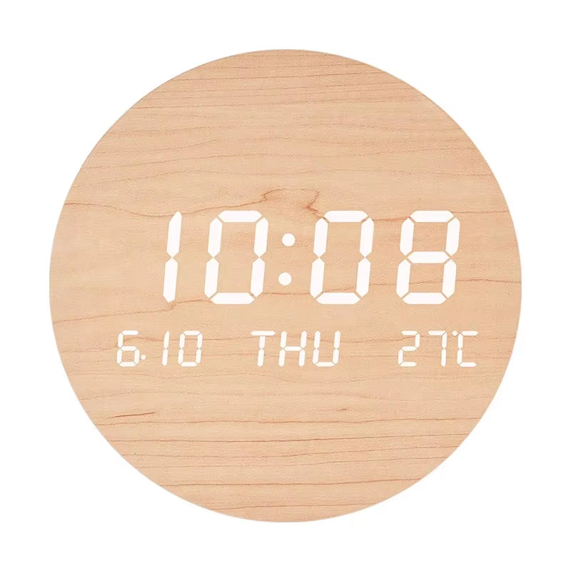 Simple Digital Wall Clock Temp Date Multi-function Display Large Screen LED Mute Clock Home Decor Living Room Decorative Clock