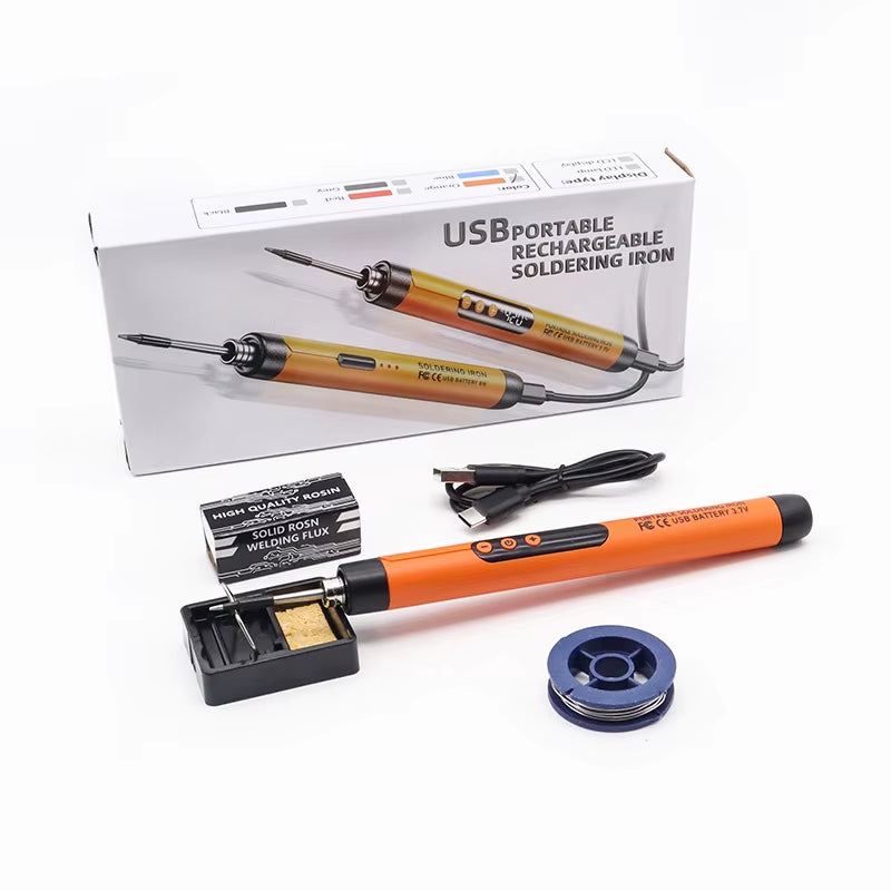 Mini Portable Digital USB Soldering Iron LED Display Rechargeable Battery DIY Electronics Home Appliance Repair Soldering Kits