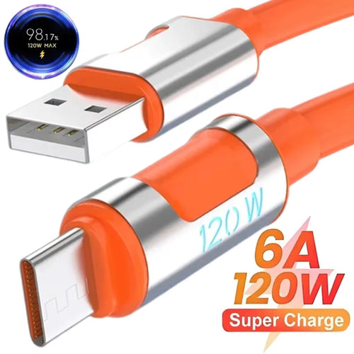 120W LED Digital Display Charger High-speed Type C Data Line Fast Charging USB C Cable Cord for iPhone15 Samsung Huawei Xiaomi