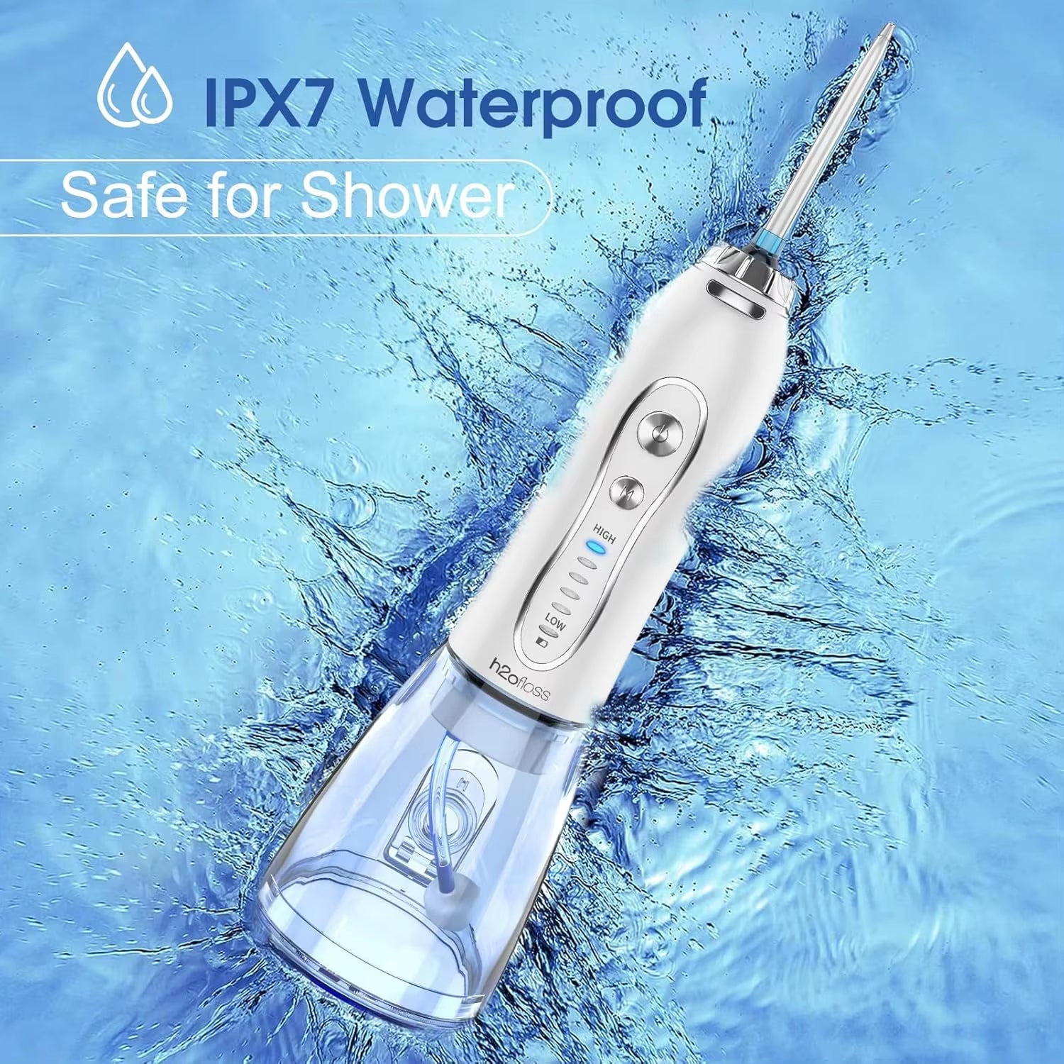 Dental Oral Irrigator Portable Water Flosser for Teeth Braces Rechargeable Home and Travel 5 Modes Waterproof