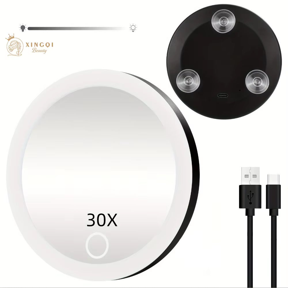 6"led mirror makeup vanity magnifying 5x 10x 20x 30x makeup led daylight mirror three lights home round lighted vanity mirror