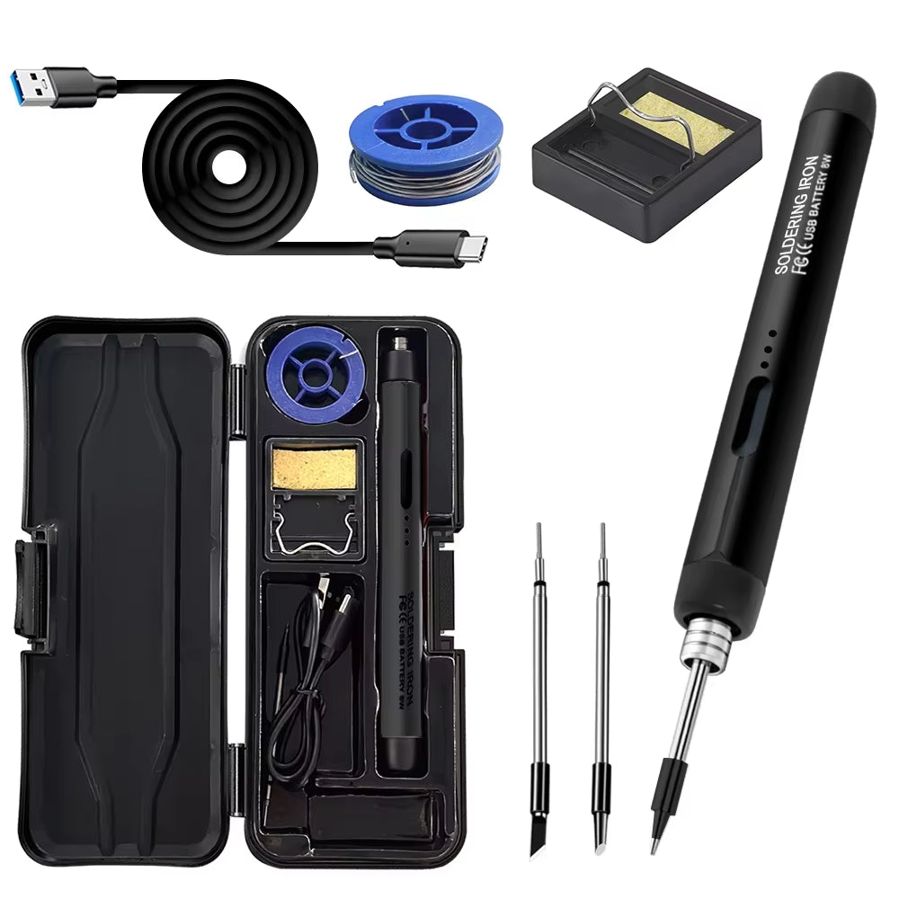 Mini Portable Digital USB Soldering Iron LED Display Rechargeable Battery DIY Electronics Home Appliance Repair Soldering Kits