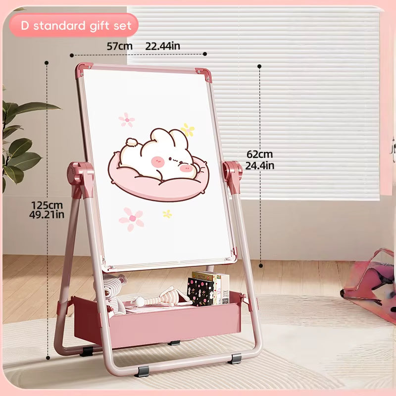 Foldable Easel Style Magnetic Whiteboard Portable Non-Powderly Small Blackboard Chiln's Drawing Board Space-Saving Gift for Kids
