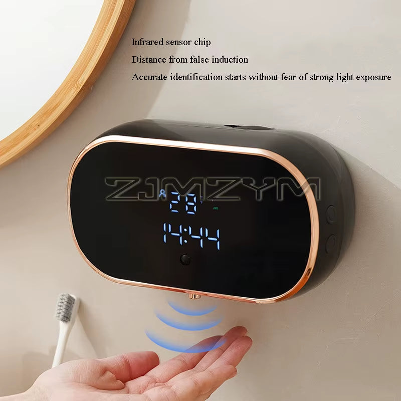 0.2S Fast Foaming Soap Dispenser Integrated Automatic Foaming Hand Wash Dispenser Touchless LCD Wall Mount Liquid Soap Dispenser
