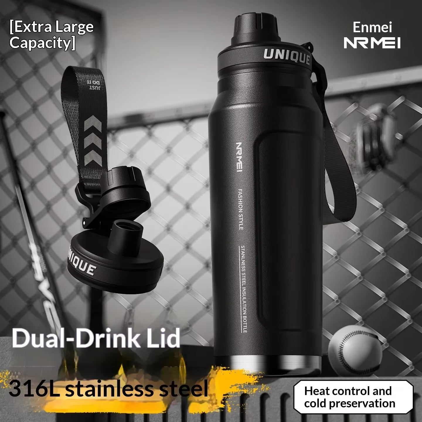 Large-capacity Insulated Cup Men's Special Outdoor Sports Water Cup for Students To Go To School Cycling Water Bottle New Model