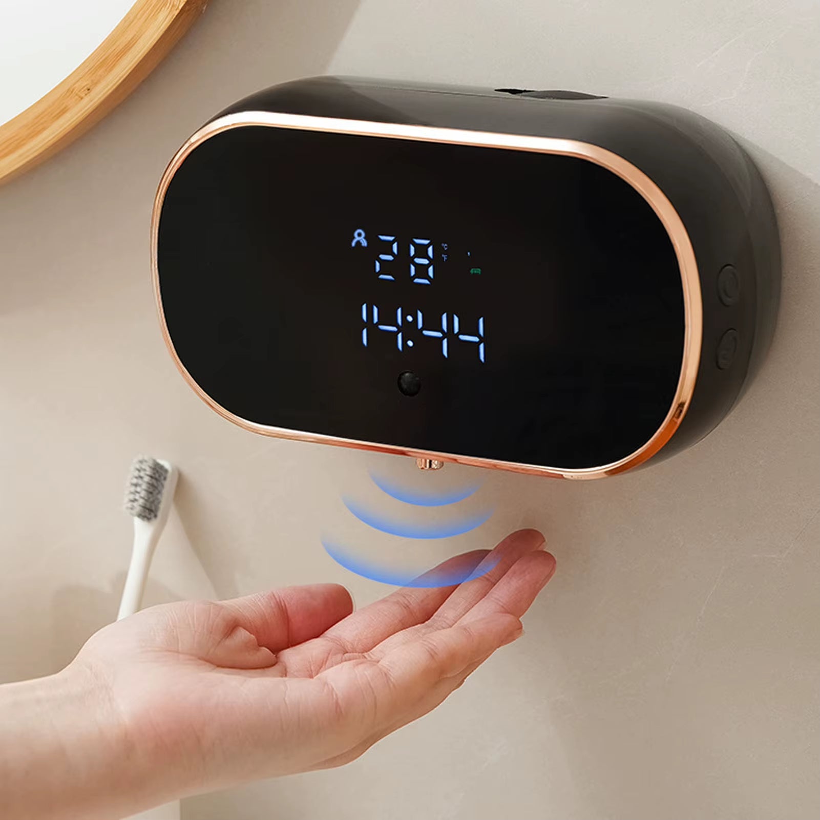 Automatic Foaming Soap Dispenser 350ml Wall Mounted USB Rechargeable Touchless Hand Soap Dispenser with Adhesive for Bathroo