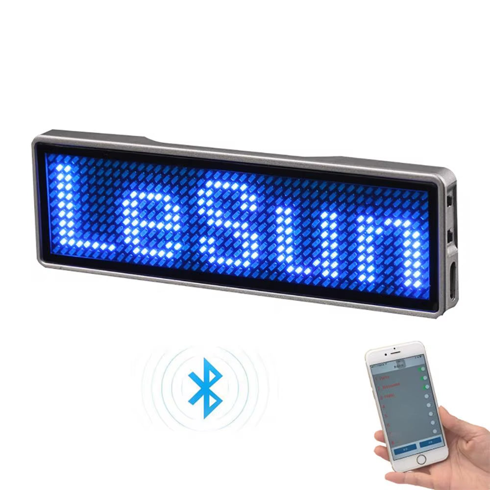 Bluetooth LED Module Name Badge DIY Programmable Scrolling Message Board Mini LED Display HD DIY Electronic Kit