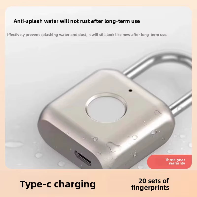 Cabinet Padlock Fingerprint Lock Student Dormitory Mini Padlock Fingerprint Identification Unlocking Smart Lock Charging