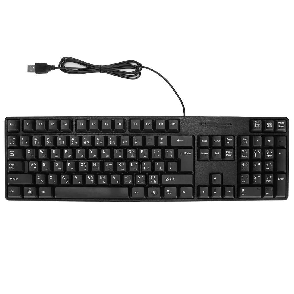 PC Computer Keyboard Computer Keyboards Ergonomic Design  USB Wired Arabic English Mechanical Keyboard for PC Laptops