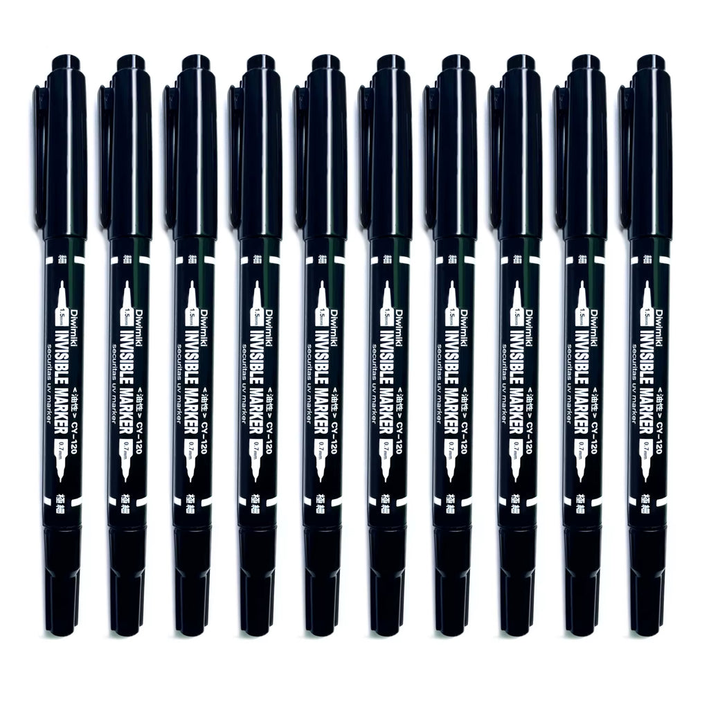 Invisible Pen Uv Light Dual Tip Highlighters Magic Pen Textmarker Markers for Poker Chess Paper Detective Game Office Stationary