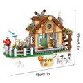 Farm Building Block Set DIY Country Windmill Cabin Model Small Particle Assembled Ornaments Adult and Children's Toys Gifts