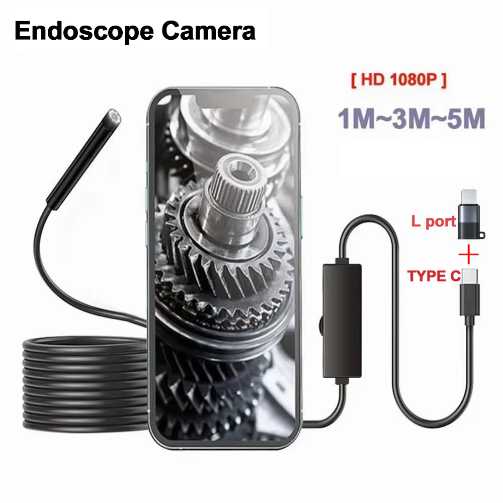 Type-C Endoscope Camera 1080P 2MP  1/3/5/10M Inspection Camera Car Pipeline Borescope For Android IOS iphone(15,16)