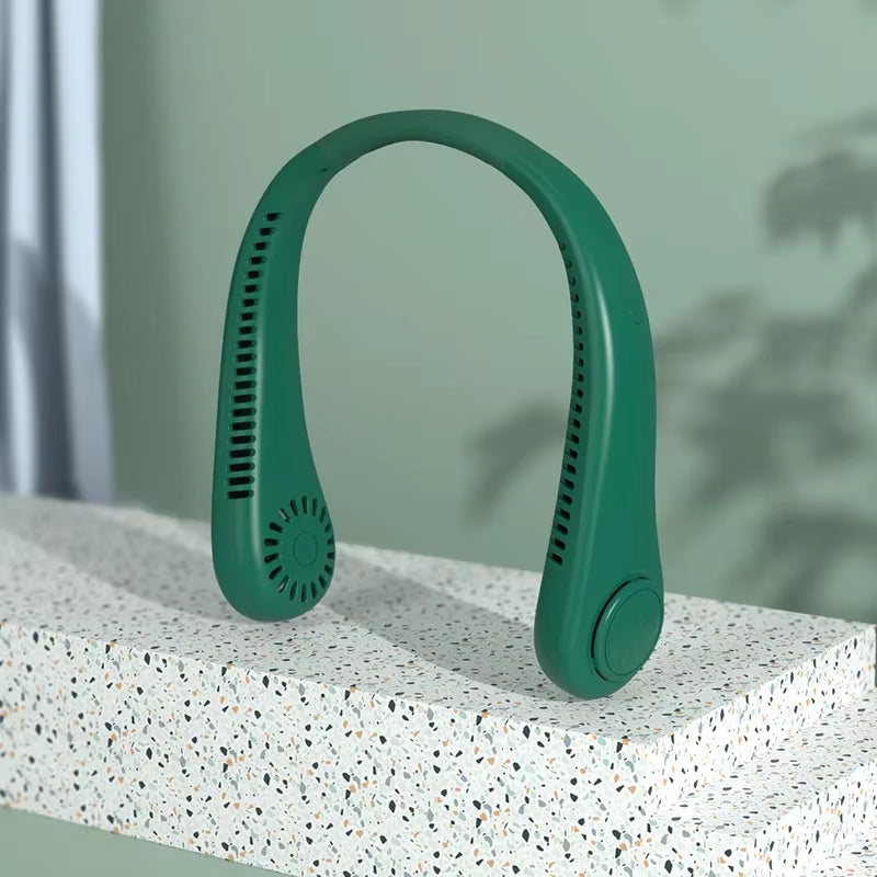 5-Speed Digital Display Neck Fan Portable Air Cooler USB Rechargeable Silent Outdoor Fan With LED Screen For Gym Office Travel