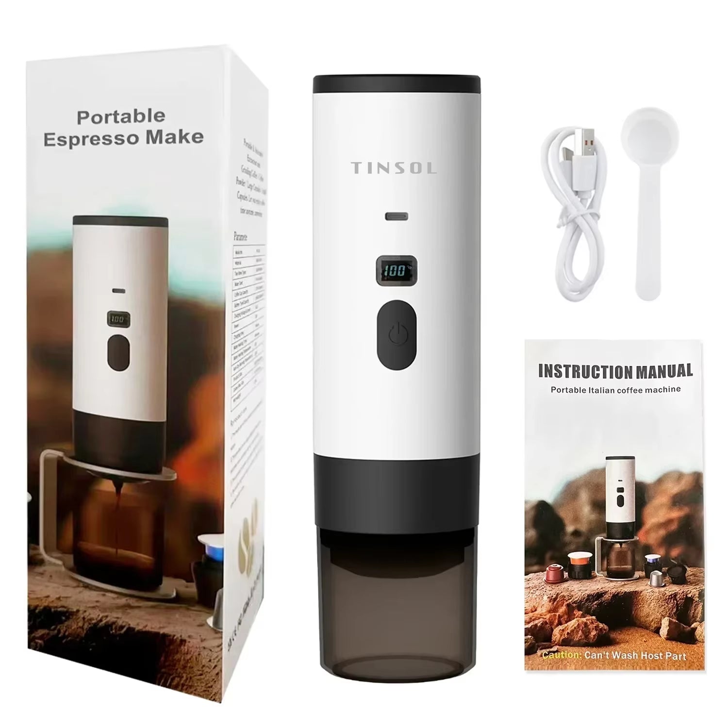 Portable Capsule Coffee Maker electric coffee machine suitable for cordless heated coffee in cars and home camping