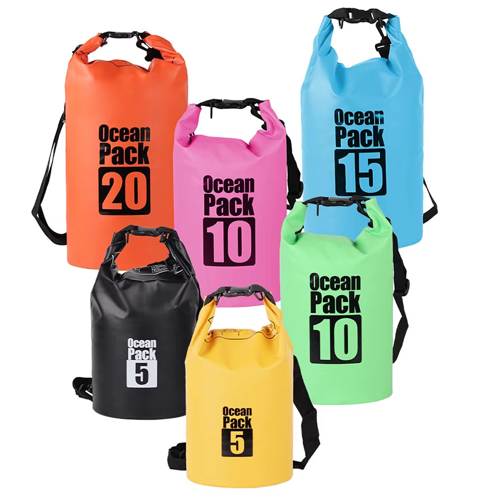 500D Waterproof Swimming Bag Dry Sack 5/10/15/20/30L Waterproof Floating Dry Gear Bags For Boating Fishing Rafting Swimming