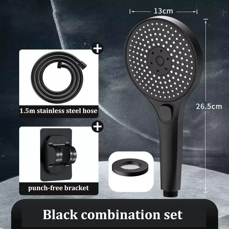 Three-speed High-pressure Shower Head With Large Panel Super Powerful Universal Bathroom Shower Head Combination Set