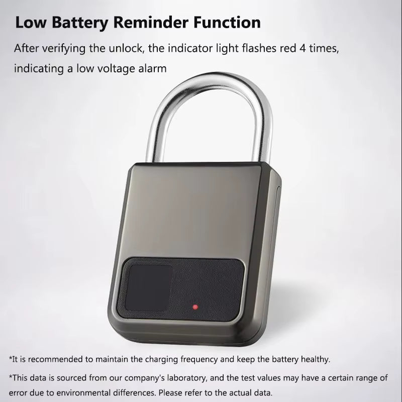 Fingerprint Padlock Waterproof Smart Keyless Security Locker Fingerprint Lock Anti-Theft USB Charge For Bike Gym Locker Luggage