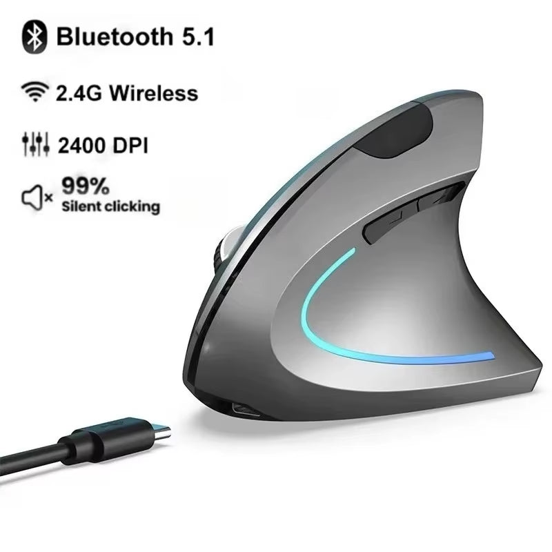 Vertical Ergonomic Gaming Mouse Wireless Rechargeable Gamer Mause Kit Optical 2.4G Mouse Computer PC Laptop Desktop USB Mice