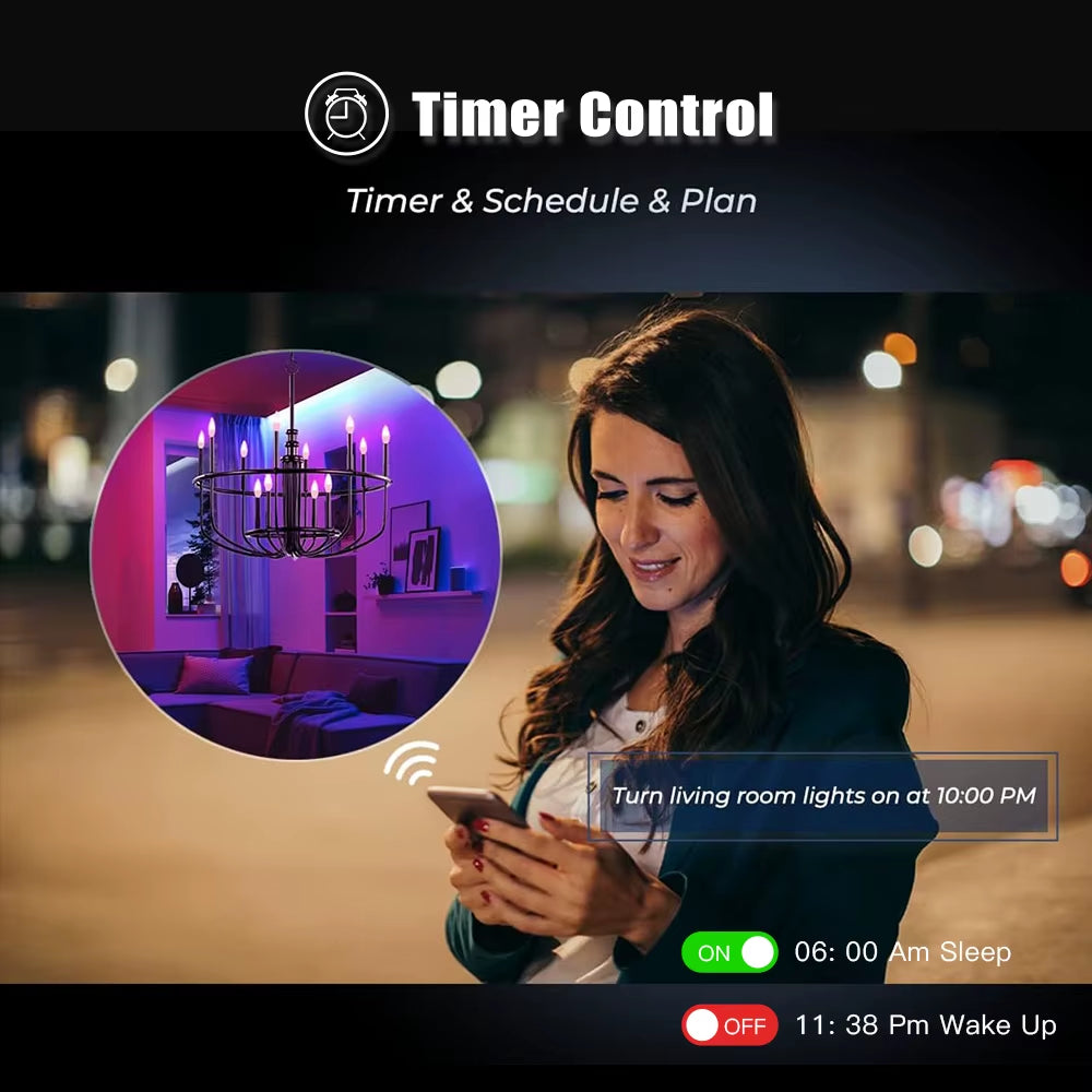 Smart WiFi Zigbee LED Light Bulb Dimmable E27 E14 GU10 RGBCW 3000-6000K LED Candle Lamp For Ewelink APP Alexa Google Home Yandex