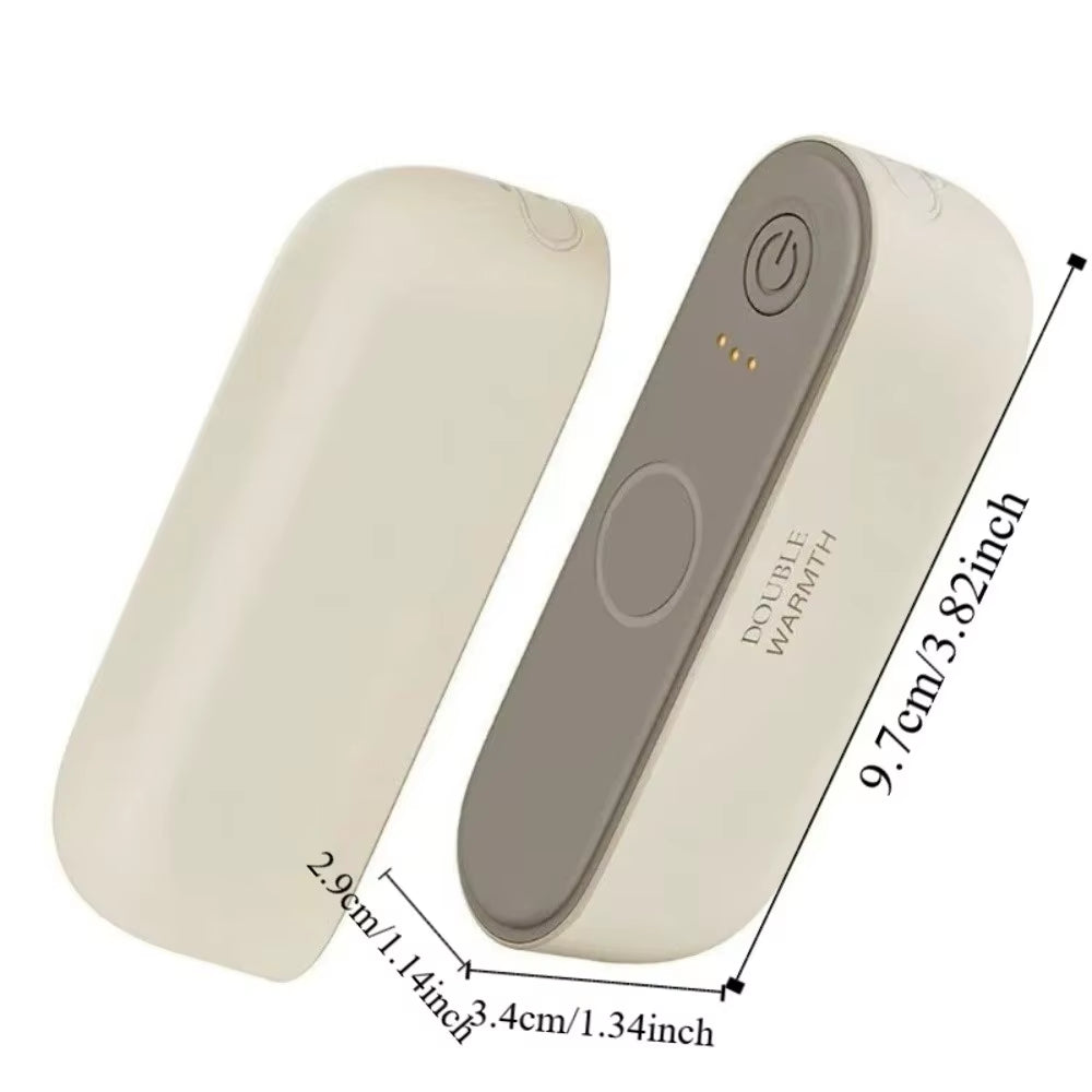 2 in 1 Dual-Palm Hand Warmers Fast Heating Rechargeable Pocket Warm Hand Treasure Detachable Adjustable 3 Temperature Settings